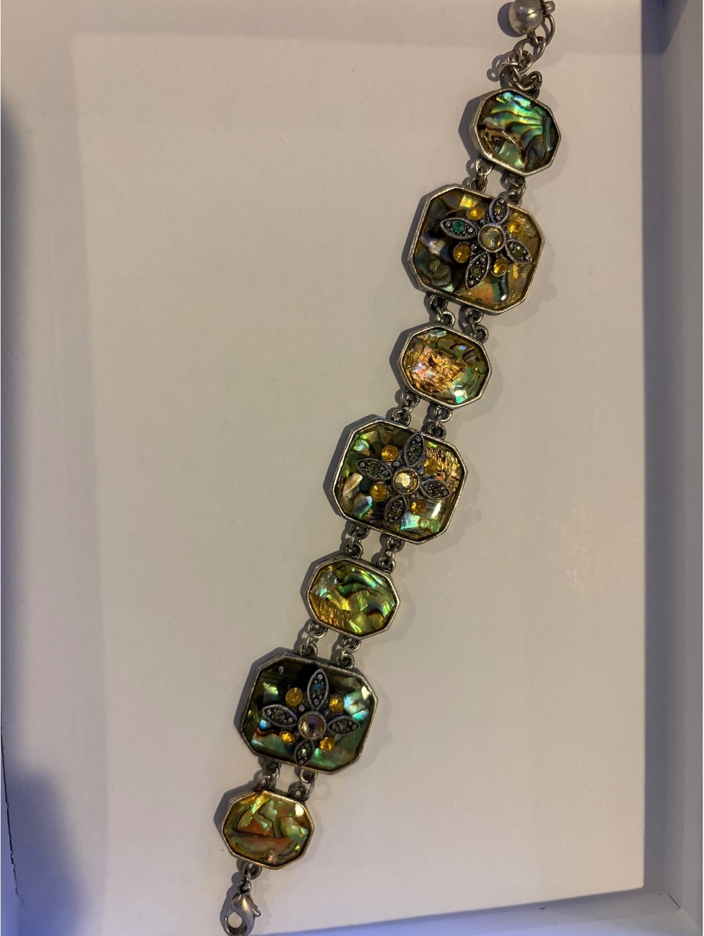 Abalone shell link bracelet